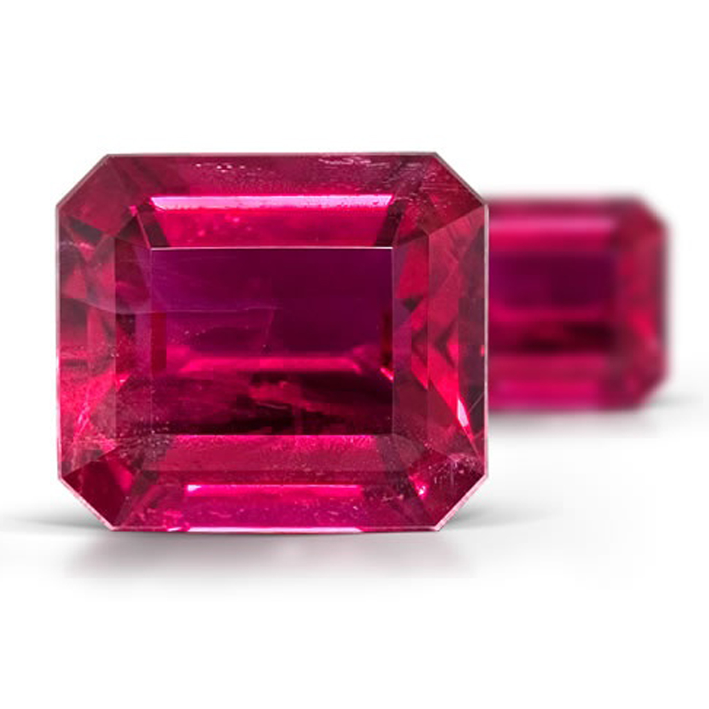 Loose cut red beryl gemstone.