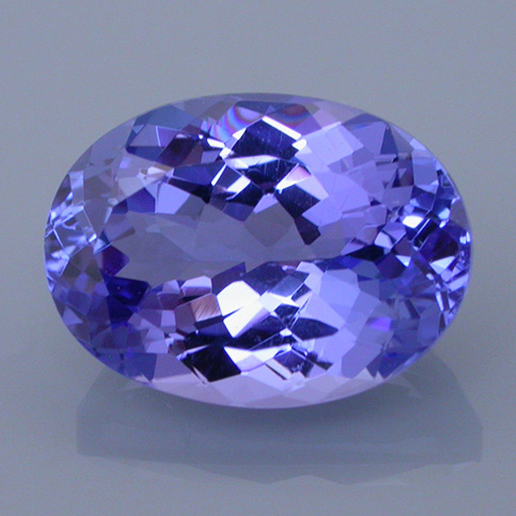 Loose oval cut tanzanite gemstone.