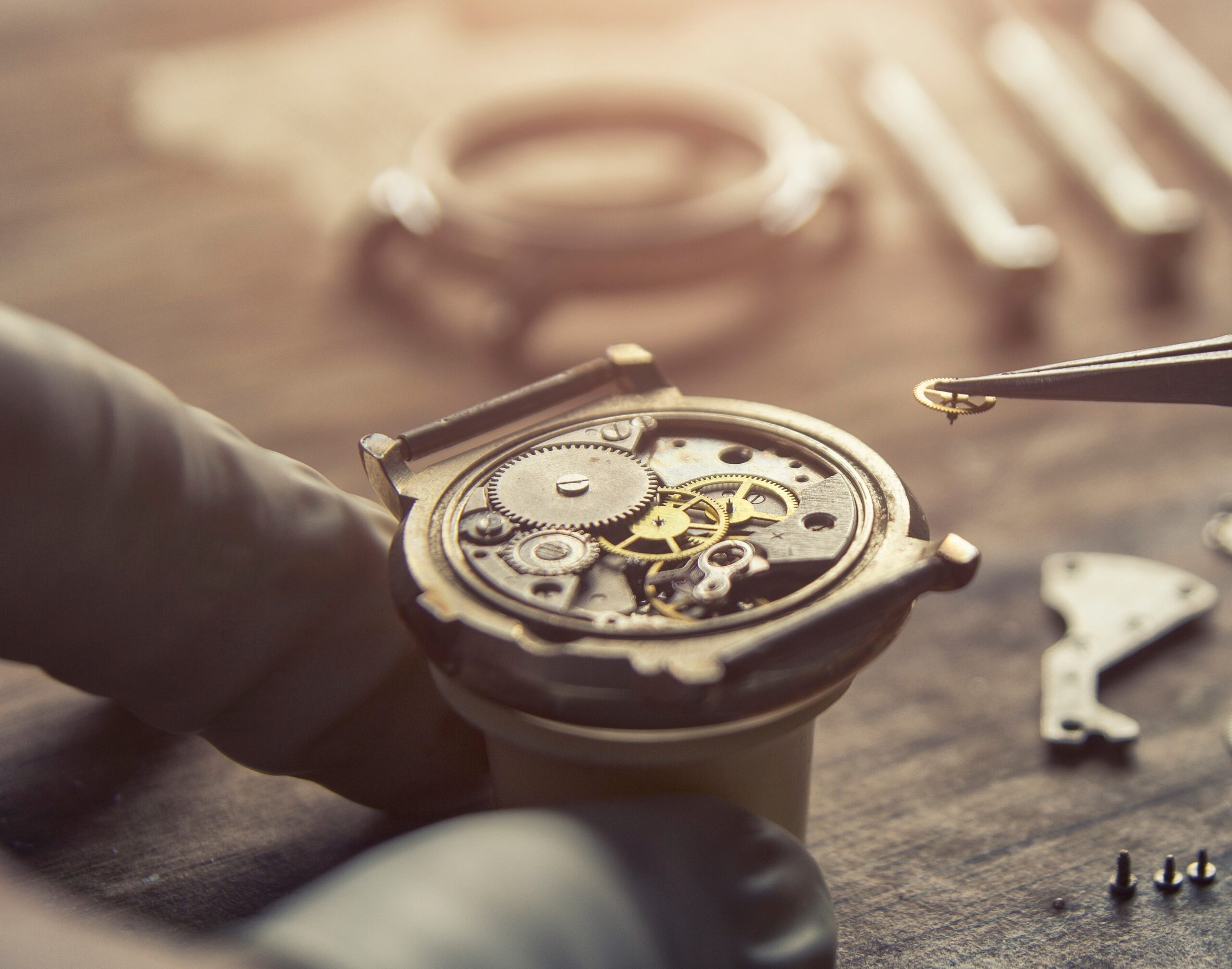 Watchmaker Working on a Watch Repair
