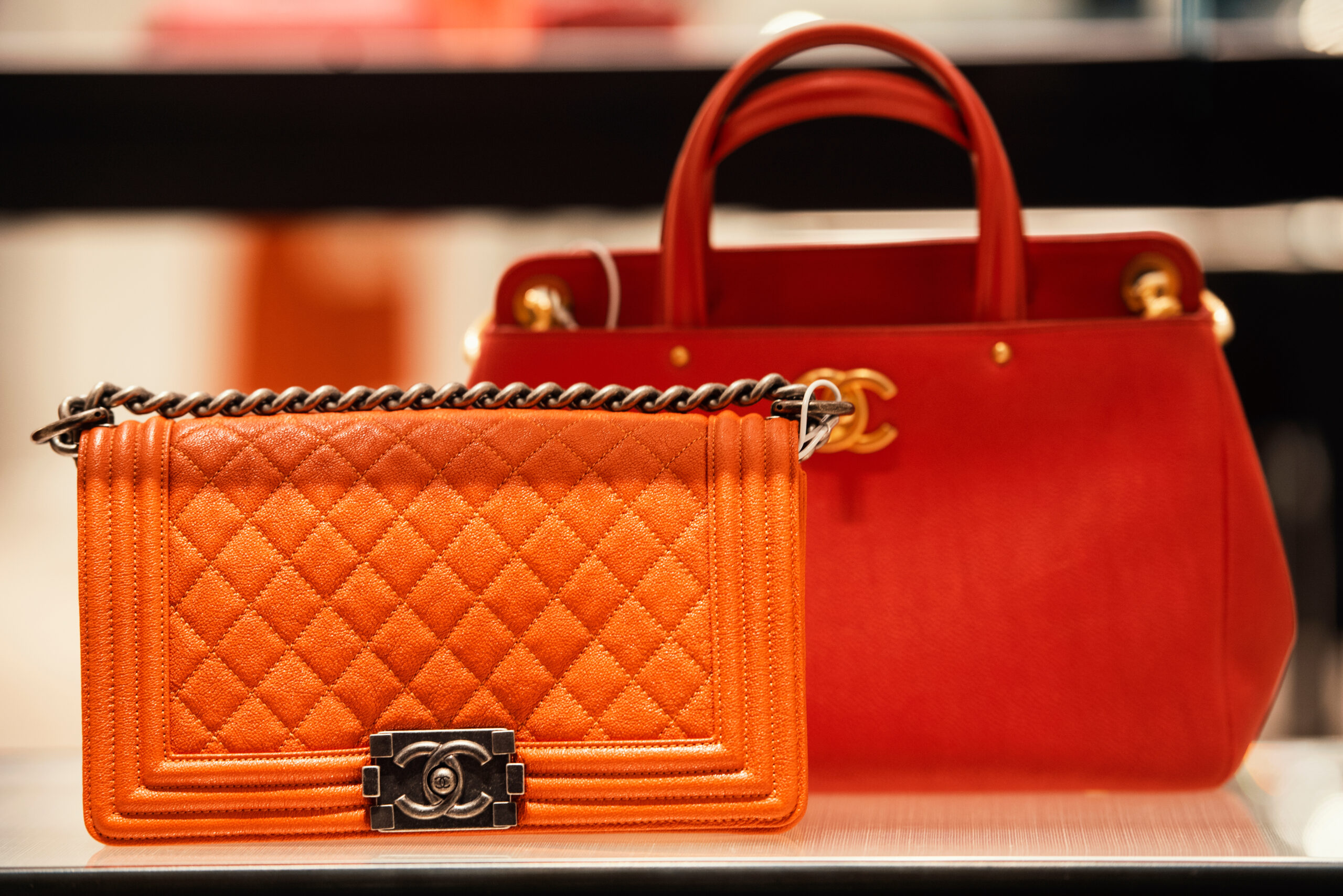 Orange and Red Chanel Handbags