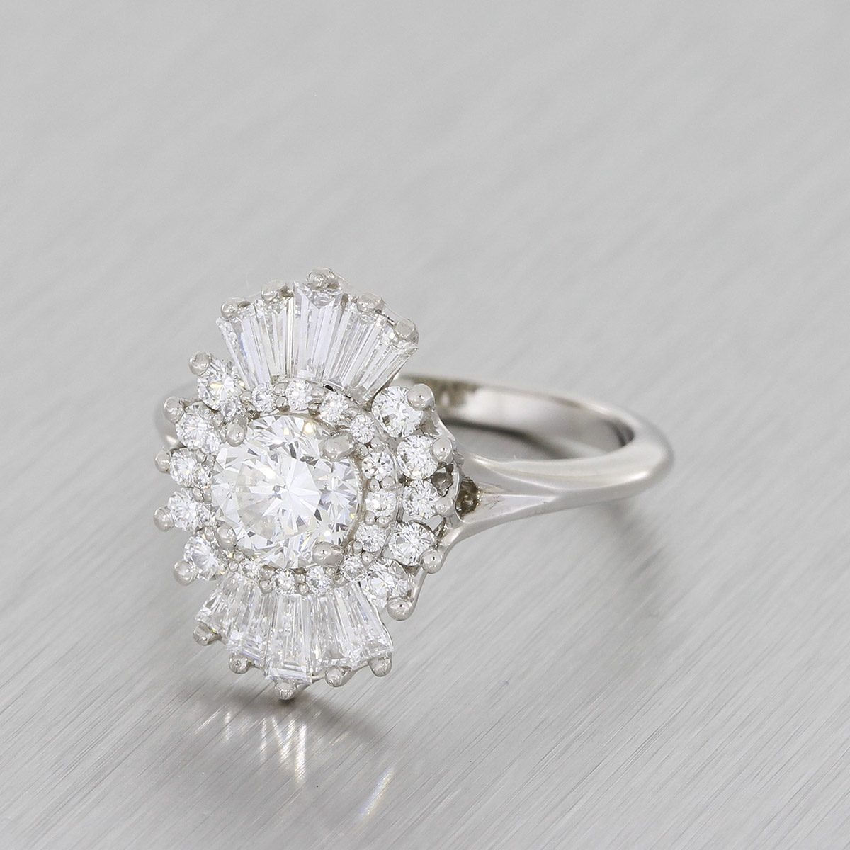 White gold Art Deco diamond engagement ring.