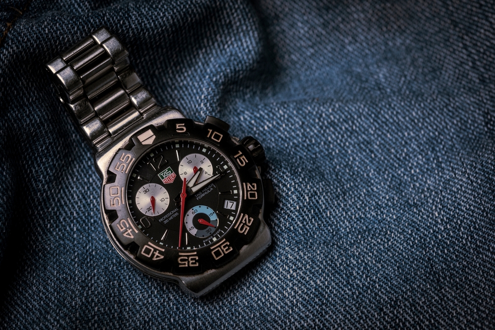 Titanium TAG Heuer Formula 1 with a black dial and bezel.