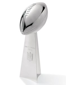 Vince Lombardi Superbowl trophy designed and produced by Tiffany & Co. for the NFL.