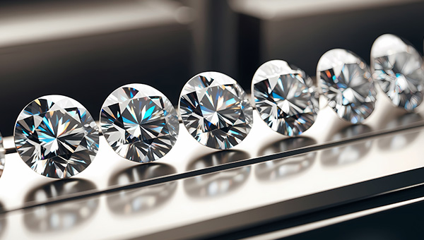 a image of a bunch of diamonds in a row on a table
