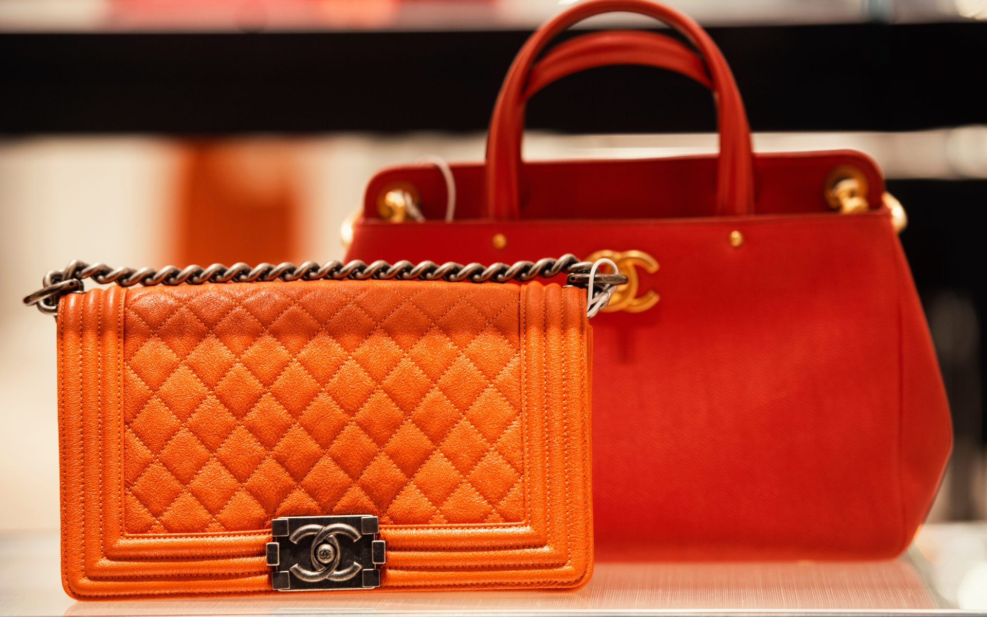 Orange and Red Chanel Handbags